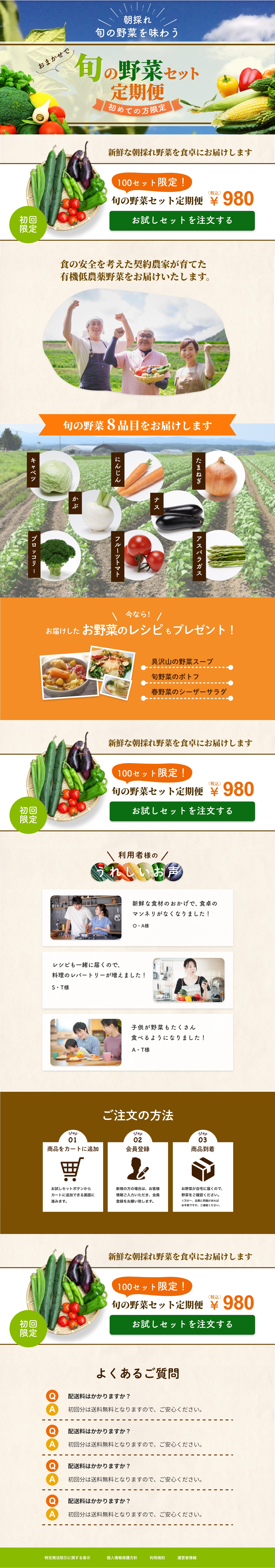 お野菜定期便LP全体